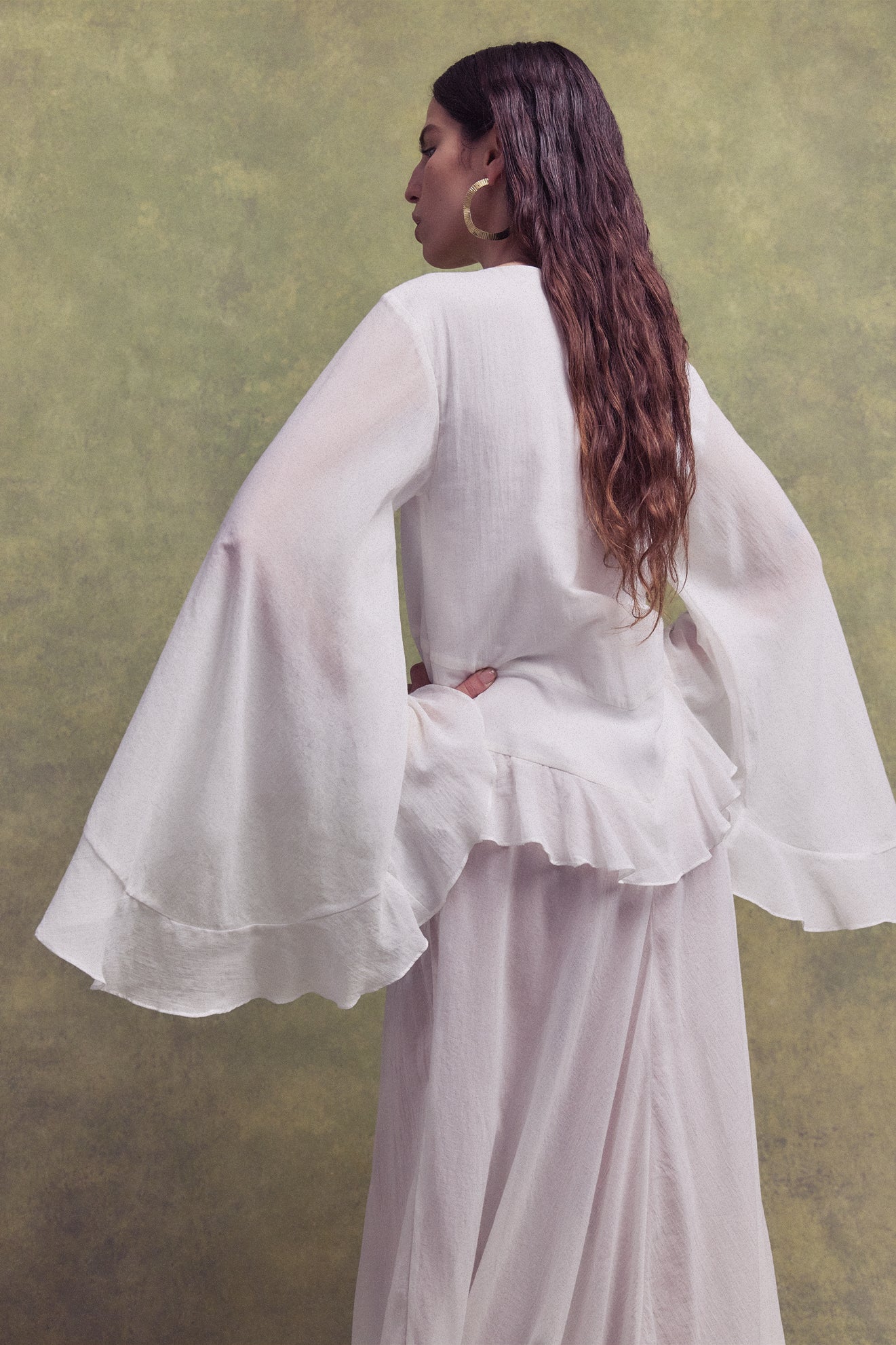 HELIA KIMONO IN WHITE LIGHTWEIGHT COTTON - De La Vali