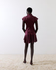 ALIZEE MINI DRESS IN EARTH SILK SATIN