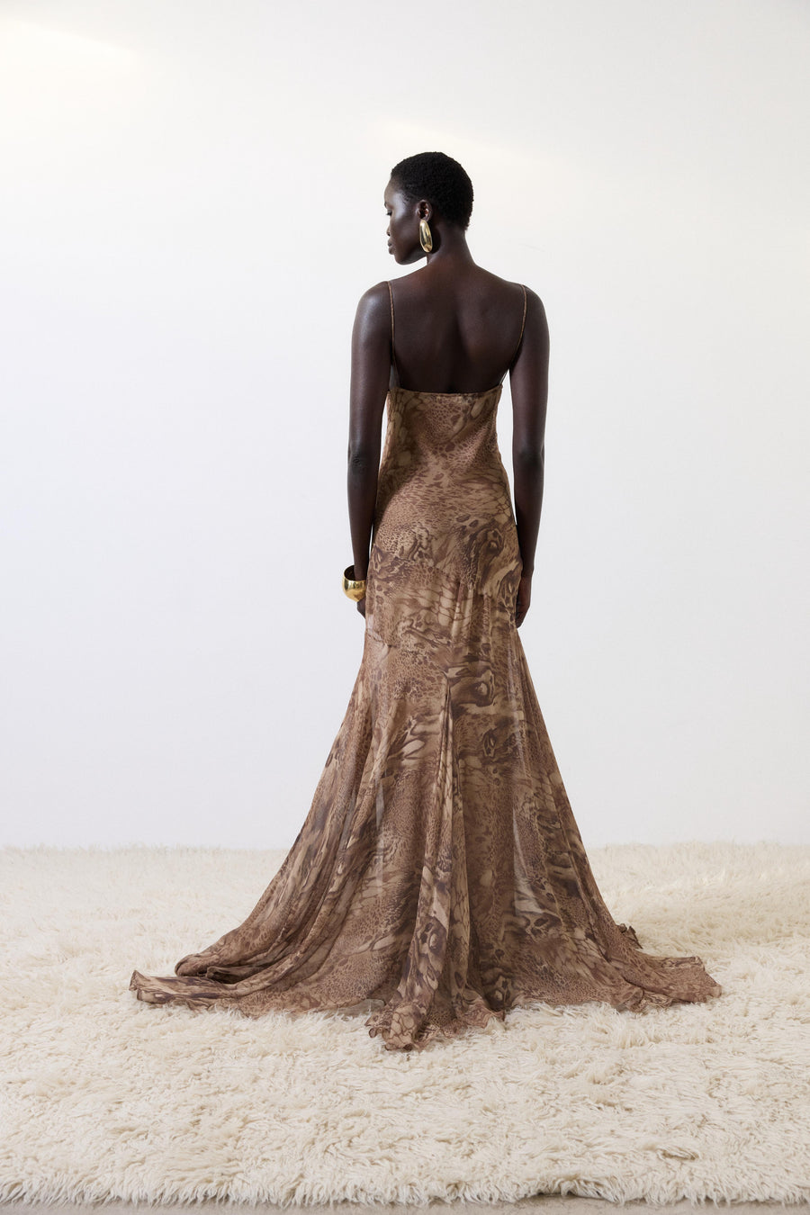 ATTICA MAXI DRESS IN GUEPARDO SILK CHIFFON