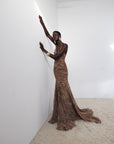 ATTICA MAXI DRESS IN GUEPARDO SILK CHIFFON