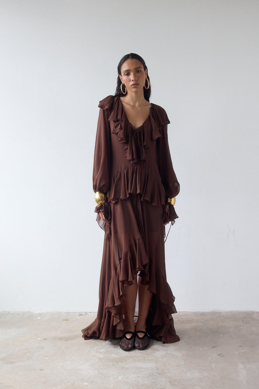 KONA MAXI DRESS IN CEDAR GEORGETTE