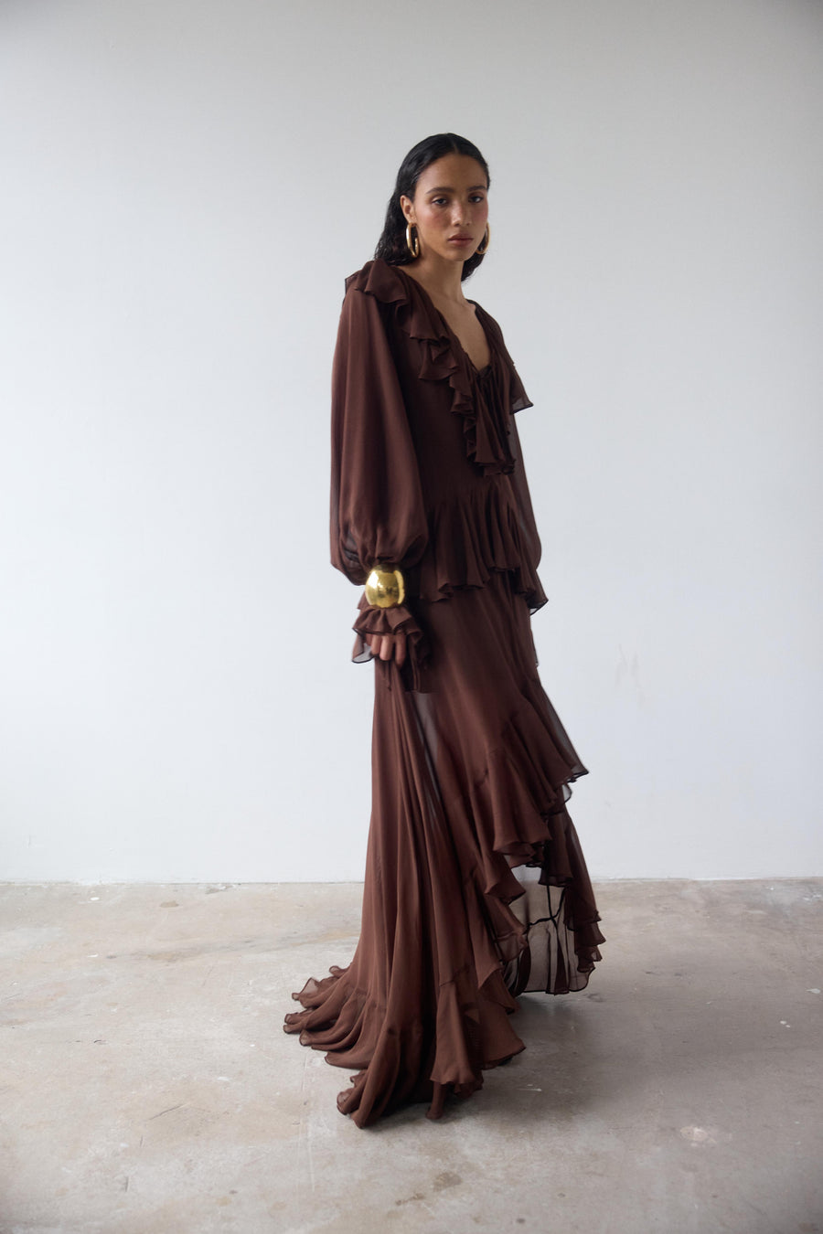 KONA MAXI DRESS IN CEDAR GEORGETTE