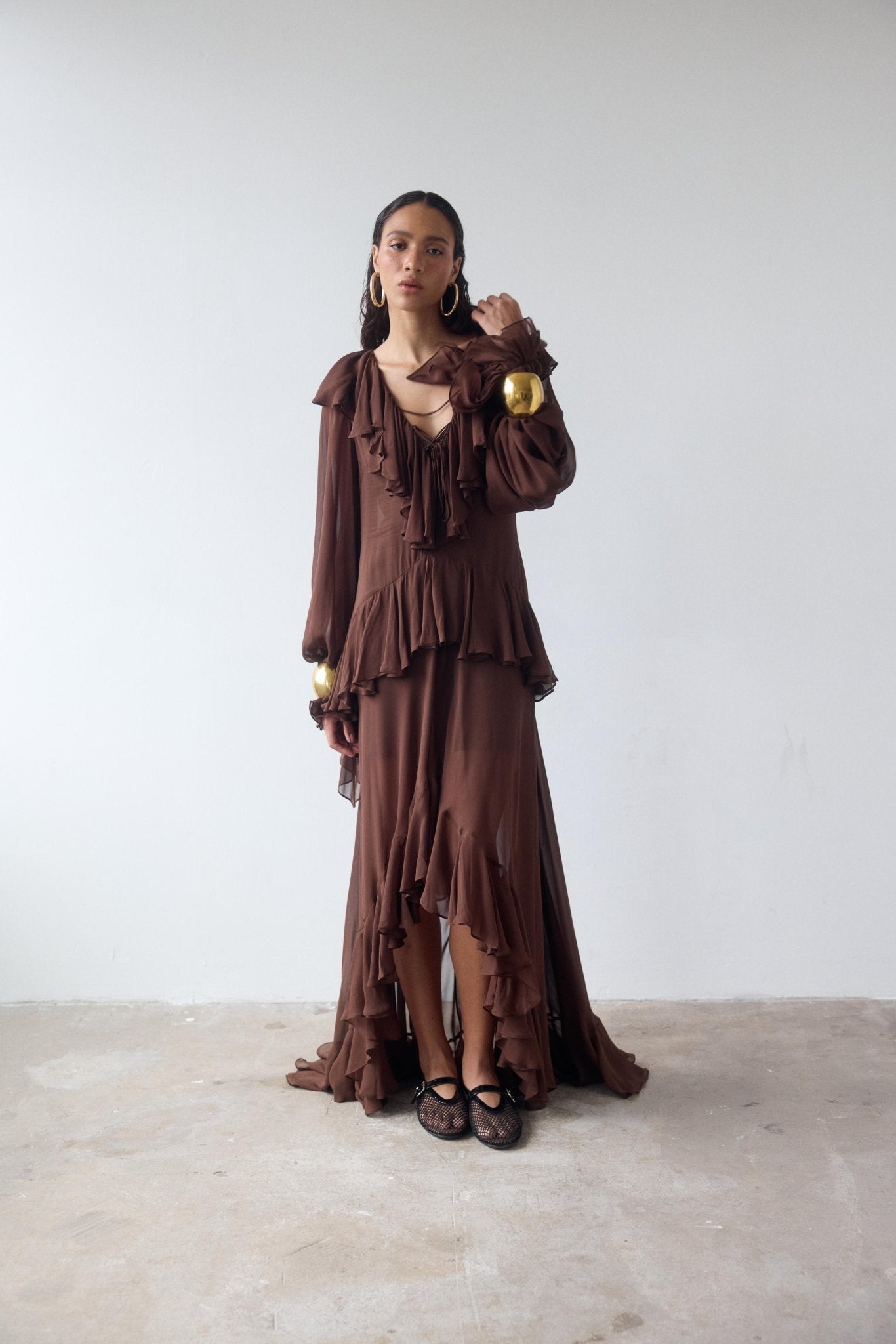 KONA MAXI DRESS IN CEDAR GEORGETTE - De La Vali