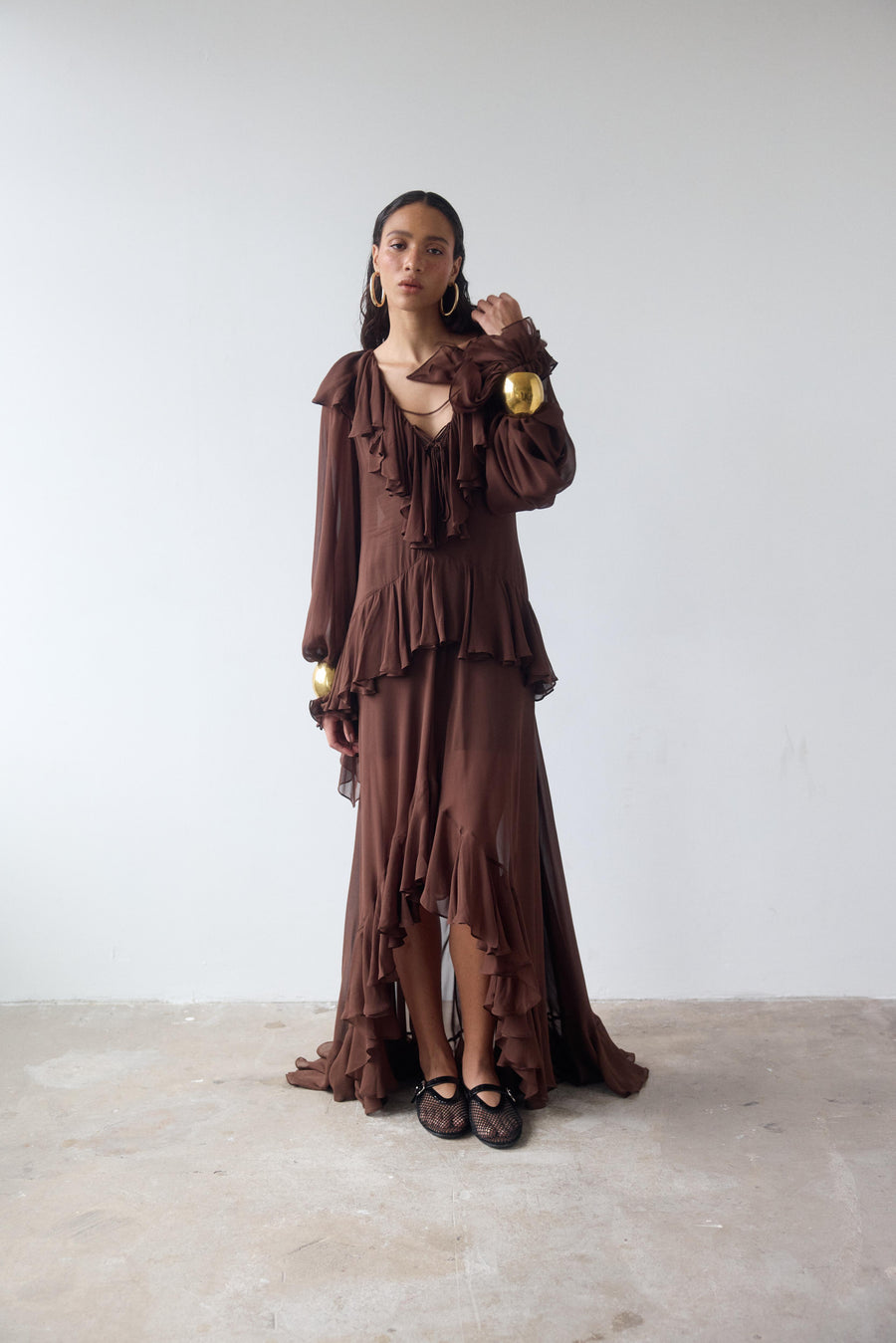 KONA MAXI DRESS IN CEDAR GEORGETTE
