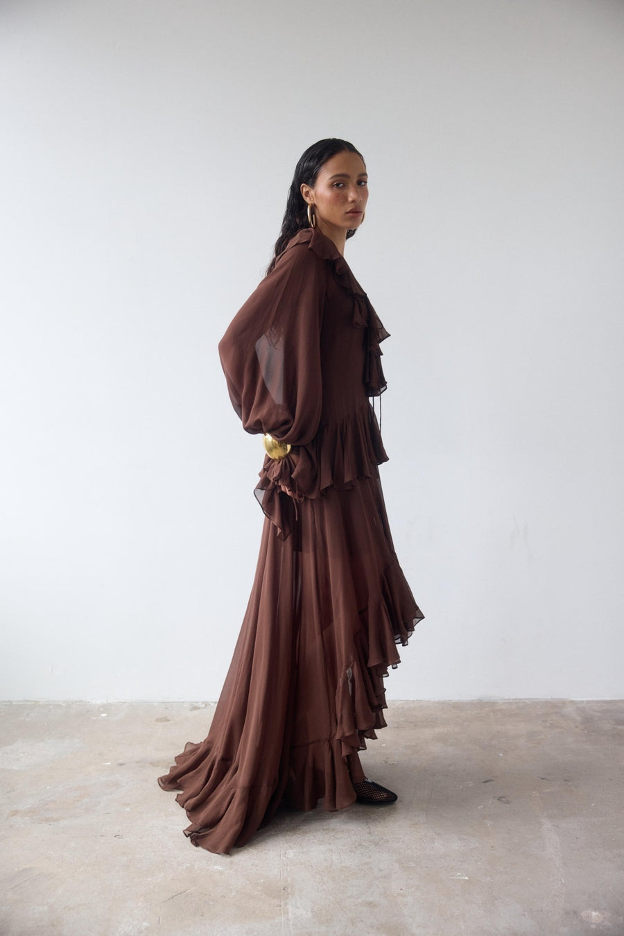 KONA MAXI DRESS IN CEDAR GEORGETTE DE LA VALI OFFICIAL KONA MAXI DRESS IN CEDAR GEORGETTE DE LA VALI OFFICIAL