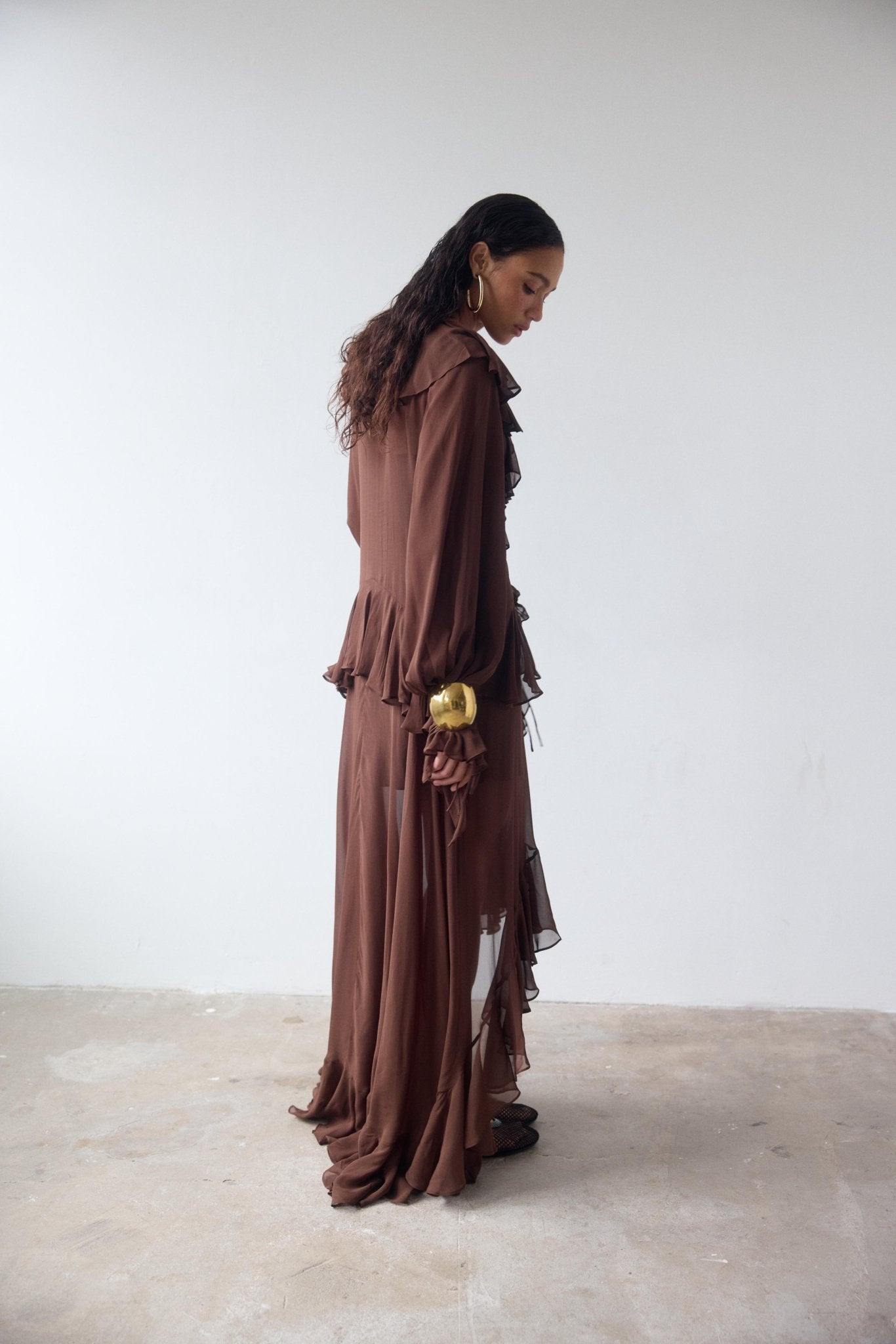 KONA MAXI DRESS IN CEDAR GEORGETTE - De La Vali