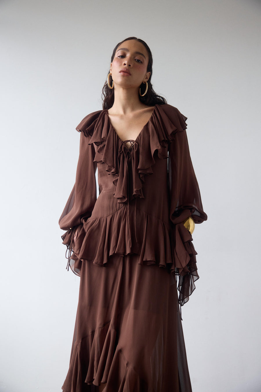 KONA MAXI DRESS IN CEDAR GEORGETTE