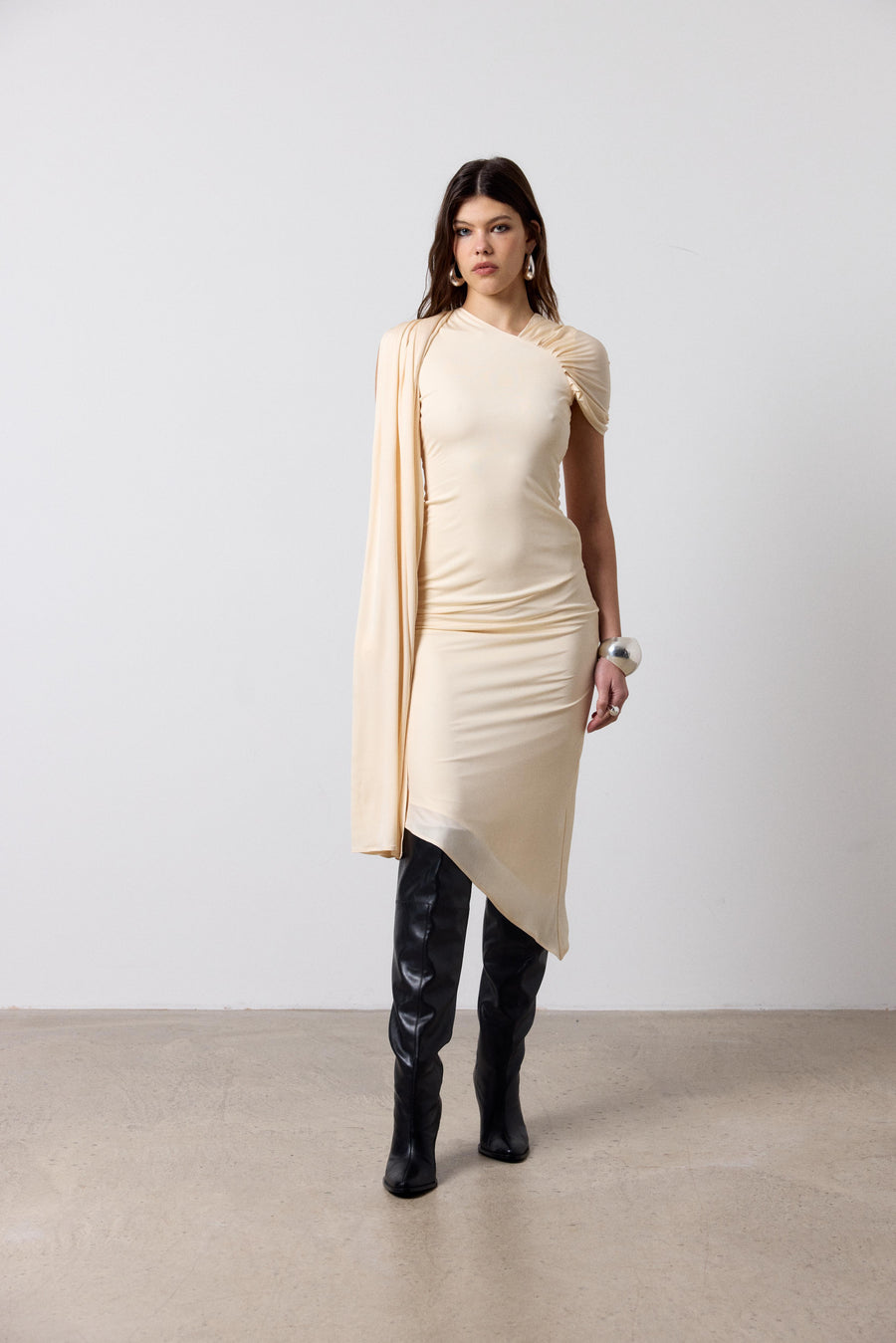 BRUBRU MIDI DRESS IN RAYON JERSEY