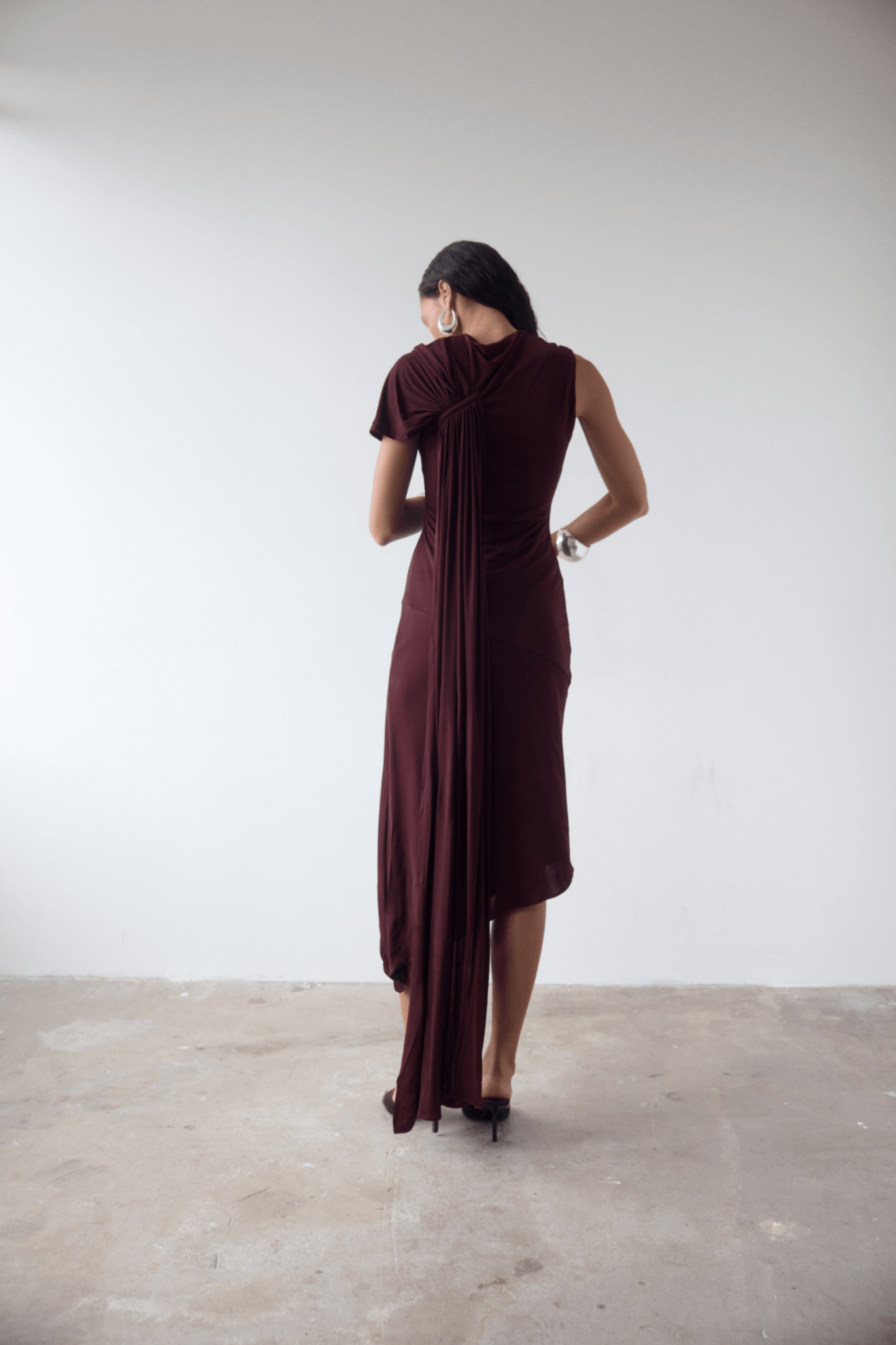 BRUBU MIDI DRESS IN EARTH JERSEY - De La Vali
