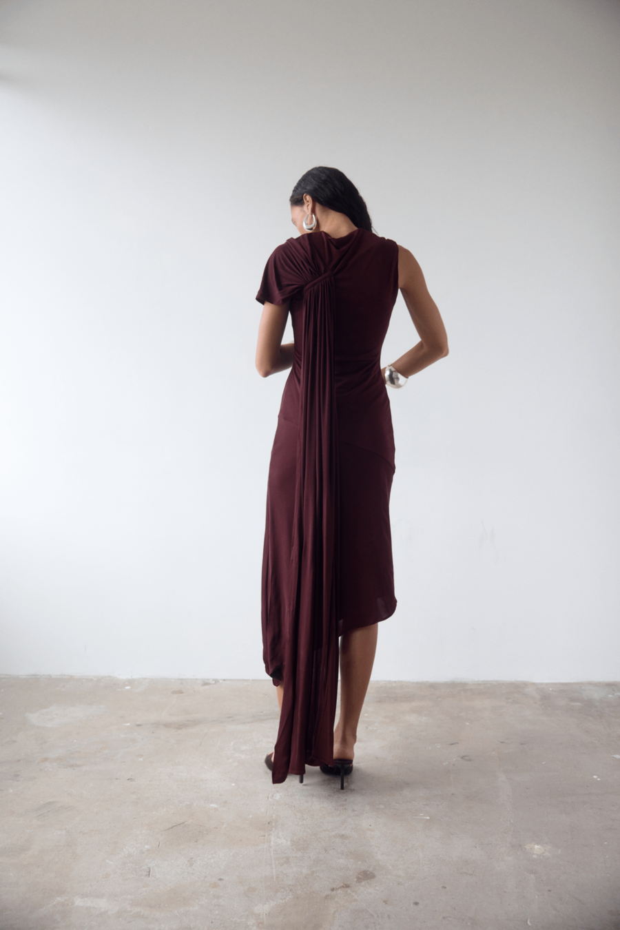 BRUBU MIDI DRESS IN EARTH JERSEY