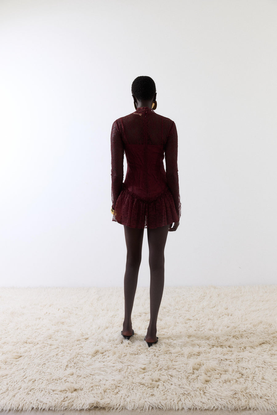 BRISA MINI DRESS IN EARTH LACE
