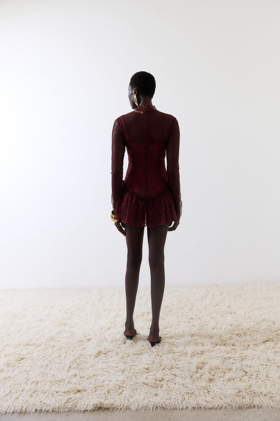 BRISA MINI DRESS IN EARTH LACE