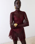 BRISA MINI DRESS IN EARTH LACE