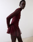 BRISA MINI DRESS IN EARTH LACE