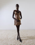 DORADA MINI DRESS IN GUEPARDO SILK SATIN