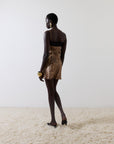 DORADA MINI DRESS IN GUEPARDO SILK SATIN
