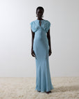 CERES MAXI DRESS IN SKY GEORGETTE CHIFFON