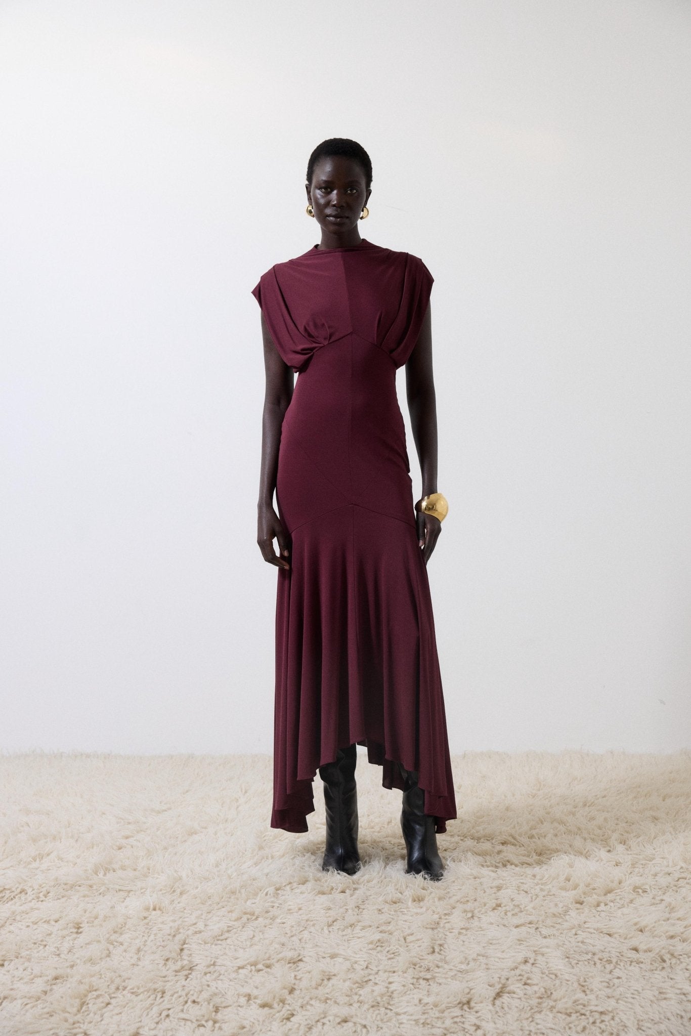 VASUDHA MIDI DRESS IN EARTH JERSEY - De La Vali