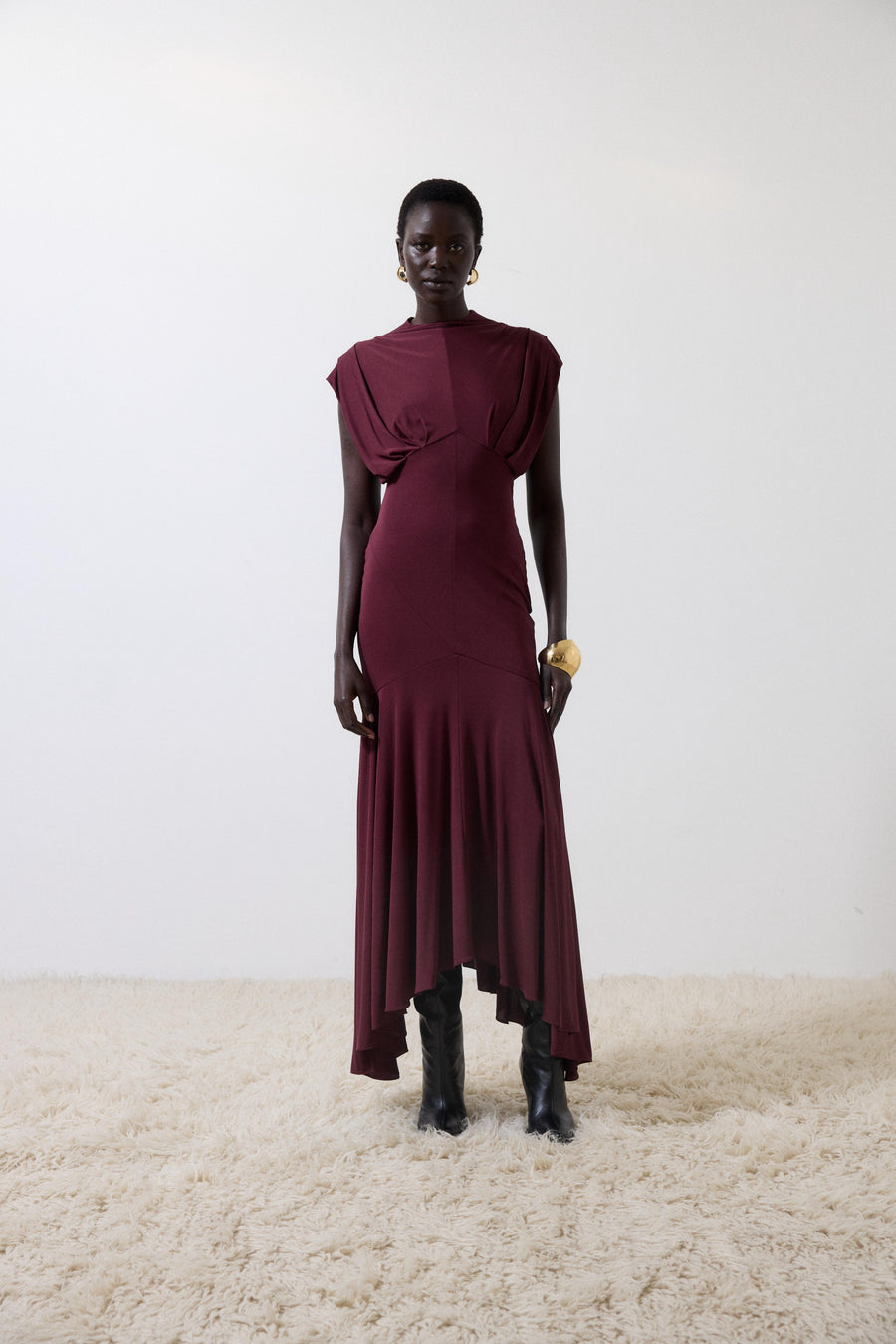 VASUDHA MIDI DRESS IN EARTH JERSEY