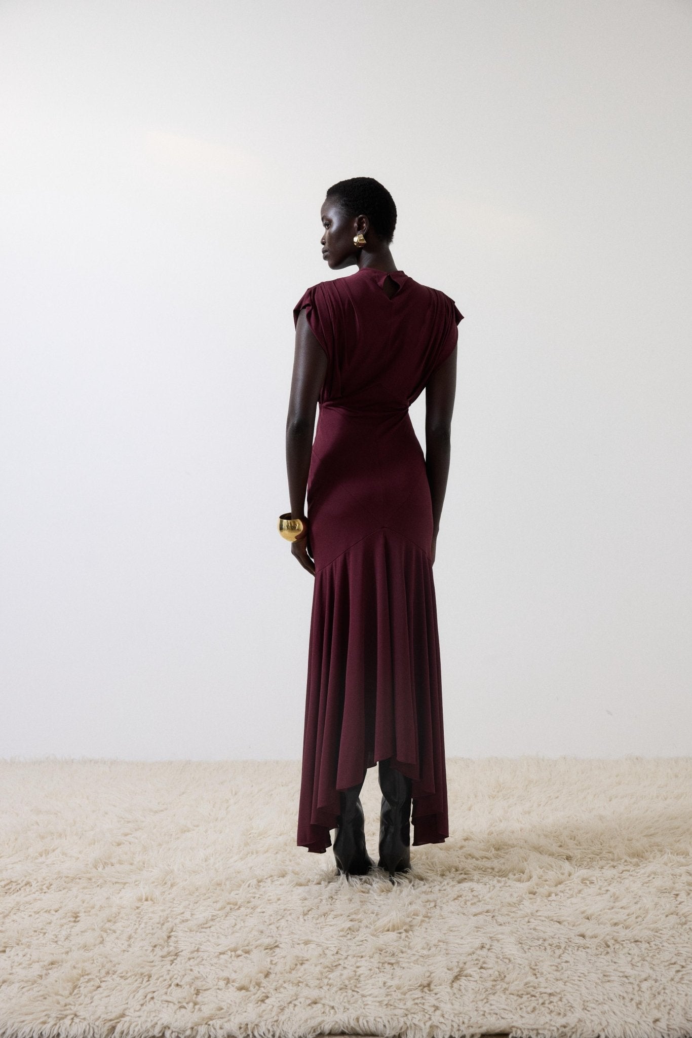 VASUDHA MIDI DRESS IN EARTH JERSEY - De La Vali