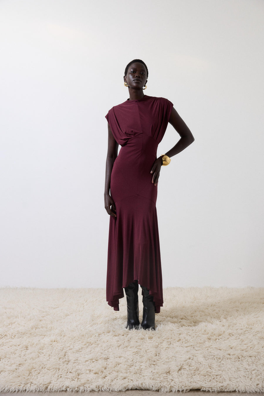 VASUDHA MIDI DRESS IN EARTH JERSEY
