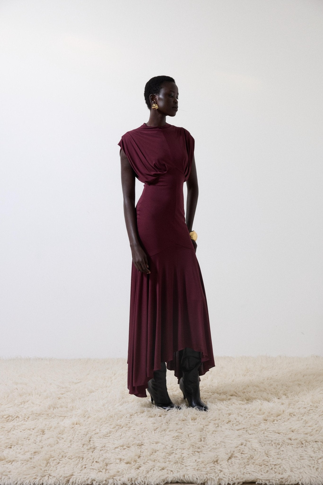 VASUDHA MIDI DRESS IN EARTH JERSEY - De La Vali