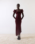 EDEN MIDI DRESS IN EARTH LACE