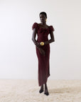 EDEN MIDI DRESS IN EARTH LACE