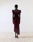 EDEN MIDI DRESS IN EARTH LACE