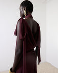 MISTRAL MIDI DRESS IN EARTH CHIFFON & LACE
