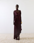 MISTRAL MIDI DRESS IN EARTH CHIFFON & LACE