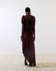 MISTRAL MIDI DRESS IN EARTH CHIFFON & LACE