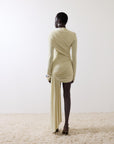 RAVEL MINI DRESS IN IVORY SPANDEX JERSEY