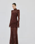 BODITA MAXI DRESS IN PLUM COTTON LACE