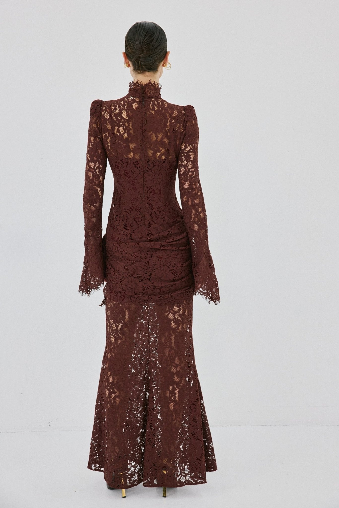 BODITA MAXI DRESS IN PLUM COTTON LACE