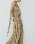 CRUZ MAXI DRESS IN SERPIENTE YELLOW CHIFFON - De La Vali