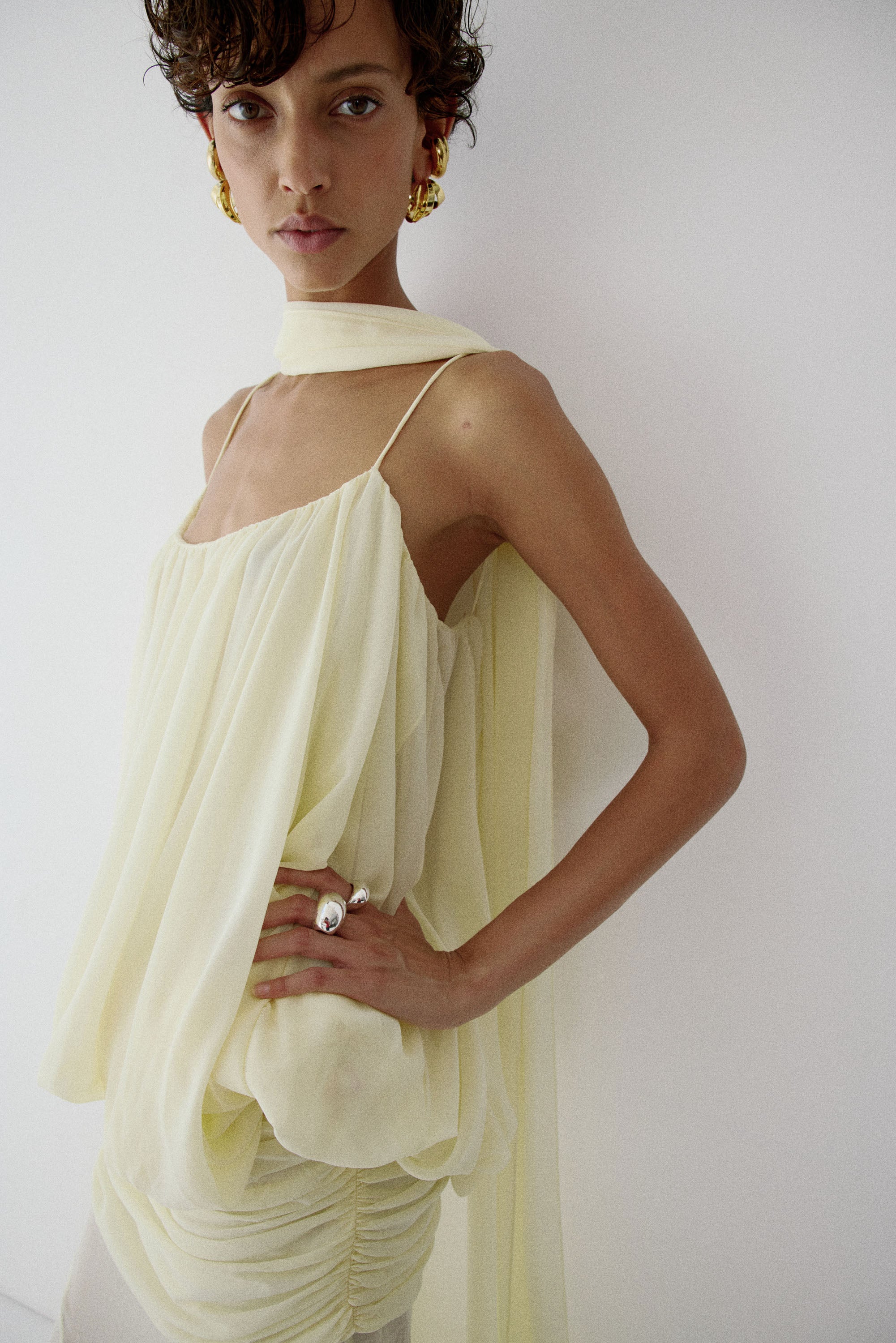 INARA MAXI DRESS IN BRIGHT CREAM CHIFFON