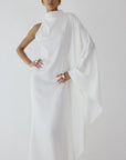 ODALUNA MAXI DRESS IN IVORY SATIN BACK CREPE
