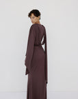 SELVA DRESS IN UMBER BROWN SPANDEX JEREY