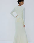 CIELORA DRESS IN BRIGHT CREAM SPANDEX JEREY