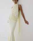 LURNA MAXI DRESS IN BRIGHT CREAM SPANDEX JEREY
