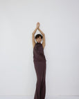 LURNA MAXI DRESS IN UMBER BROWN SPANDEX JEREY