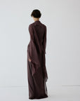 SABELA MAXI DRESS IN UMBER BROWN VISCOSE GEORGETTE