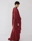 FLORENCIA MAXI DRESS IN BURNT RED VISCOSE GEORGETTE