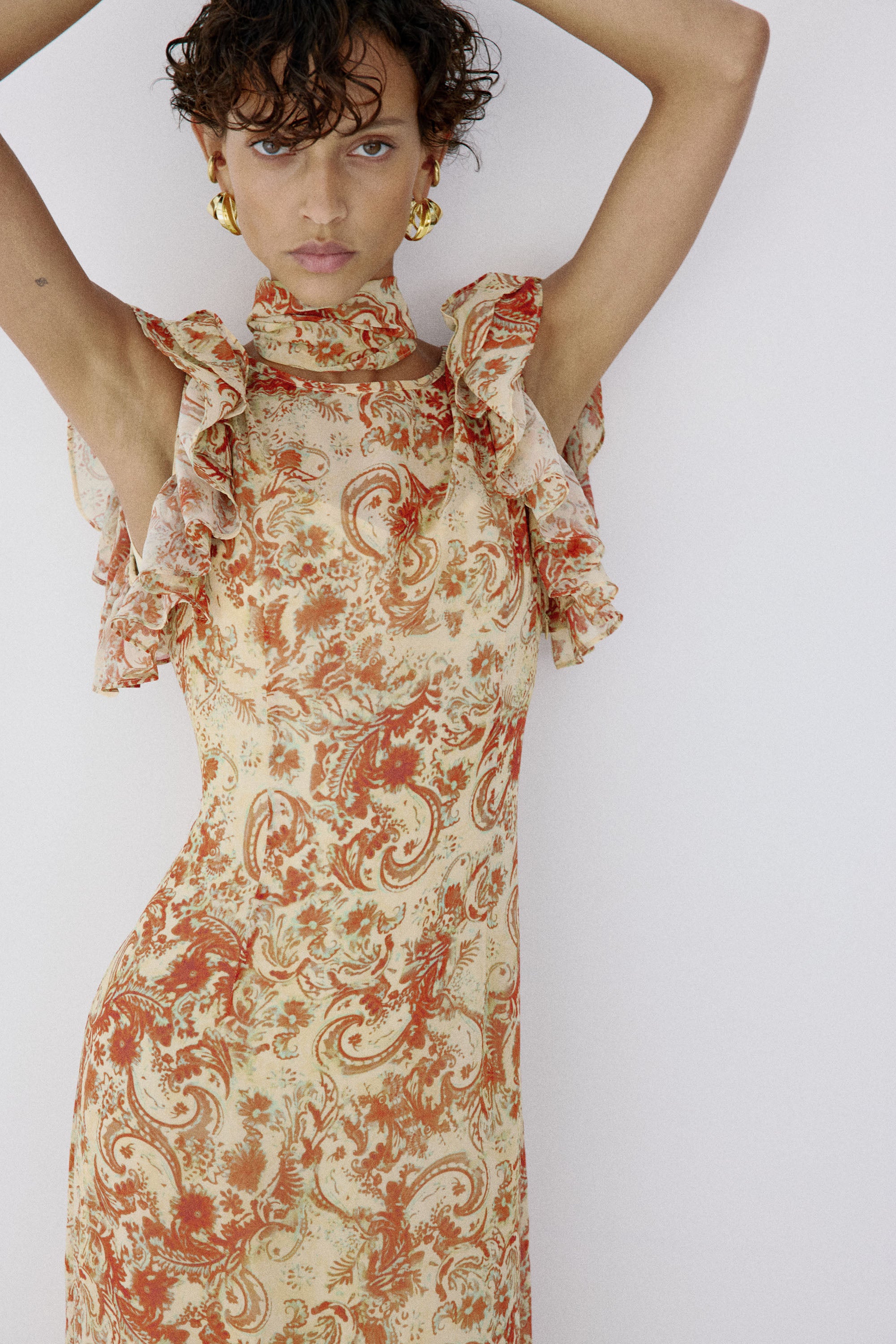 AVALON MAXI DRESS IN CACHEMIRA - YELLOW CHIFFON