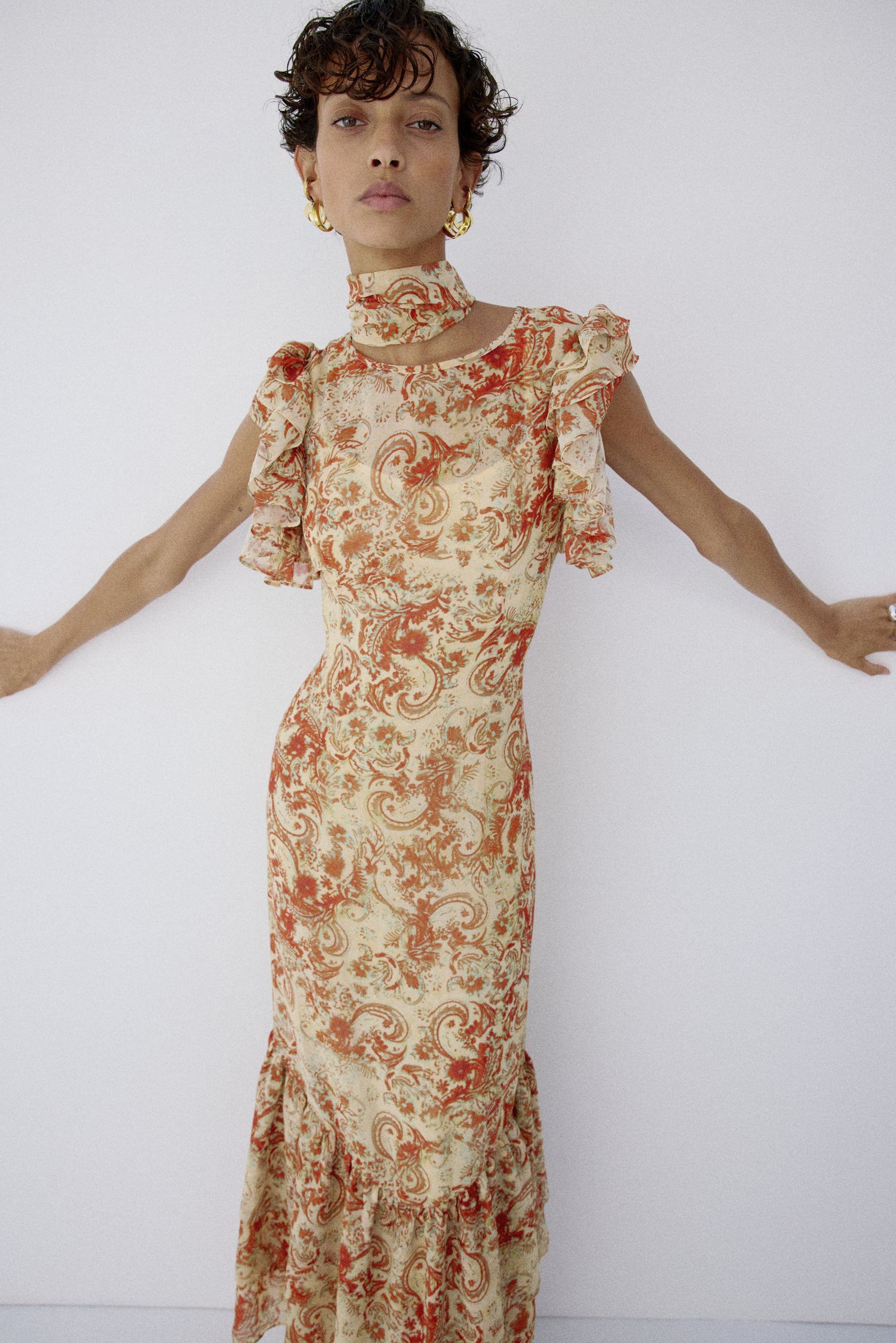 AVALON MAXI DRESS IN CACHEMIRA - YELLOW CHIFFON