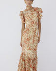 AVALON MAXI DRESS IN CACHEMIRA - YELLOW CHIFFON