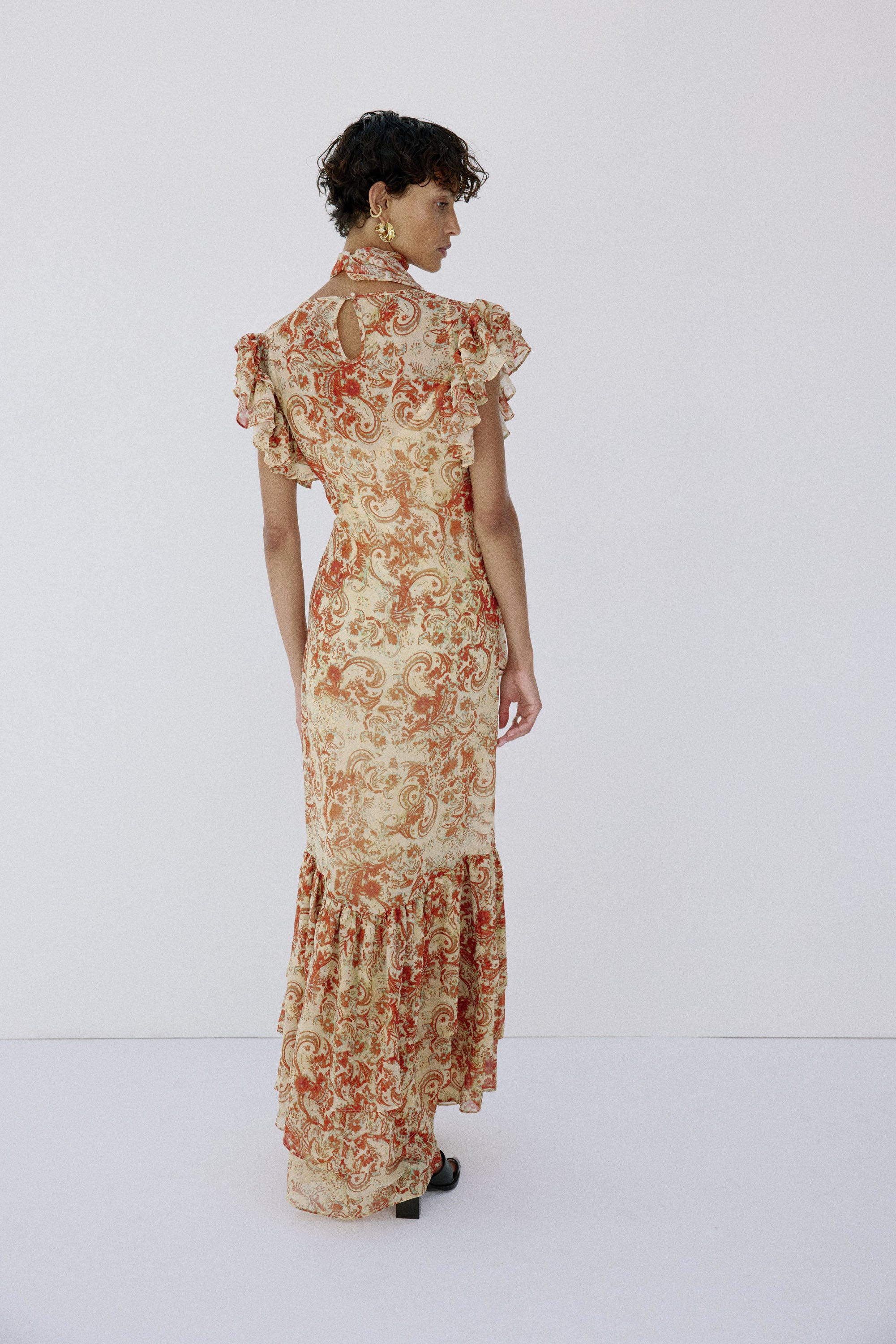 AVALON MAXI DRESS IN CACHEMIRA - YELLOW CHIFFON