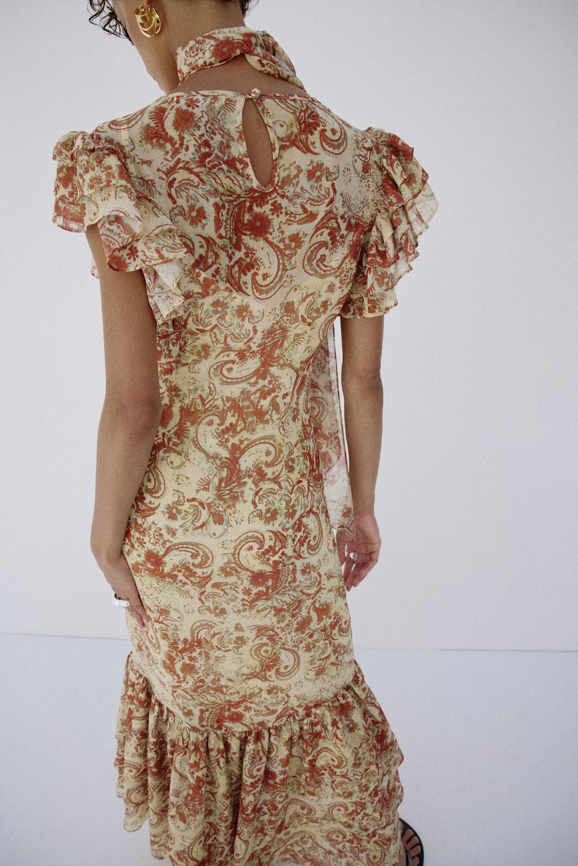AVALON MAXI DRESS IN CACHEMIRA - YELLOW CHIFFON