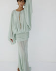 EULALIA MAXI DRESS IN ICE GREEN CHIFFON
